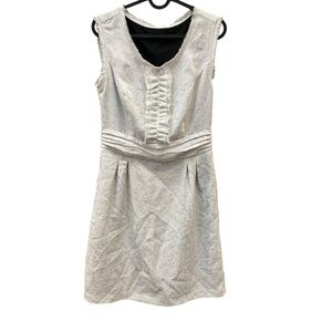 The Limited Size 4 Cream Textured Sleeveless Ruffle detail Sheath Mini Dress